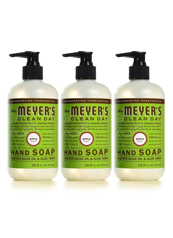 MRS. MEYER'S CLEAN DAY Hand Soap, Made with Essential Oils, Biodegradable Formula, Apple, 12.5 fl. oz - Pack of 3