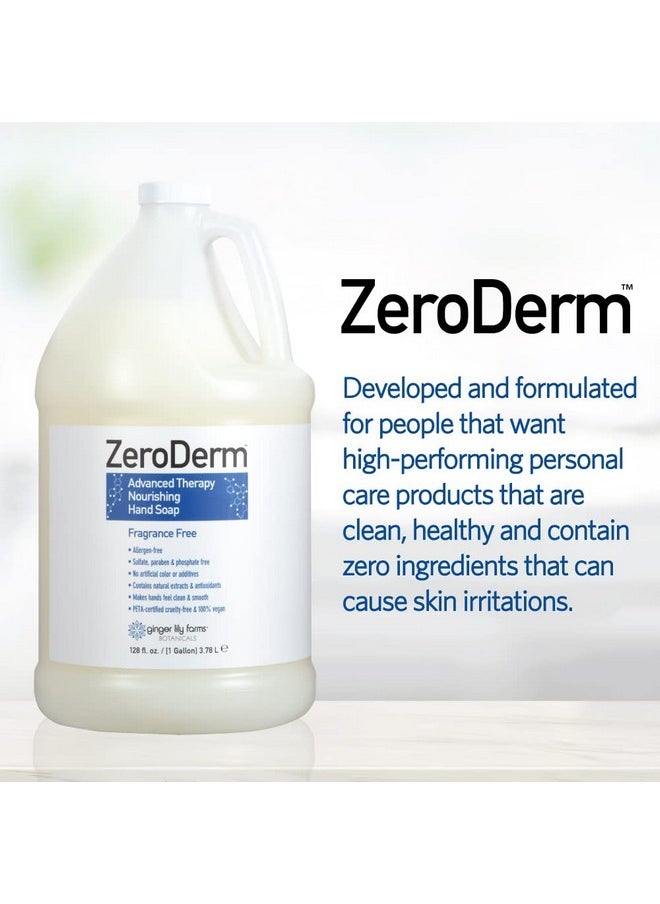Ginger Lily Farms Botanicals ZeroDerm Advanced Therapy Nourishing Liquid Hand Soap Refill 100% Vegan Cruelty-Free Fragrance-Free, Unscented, 128 Fl Oz
