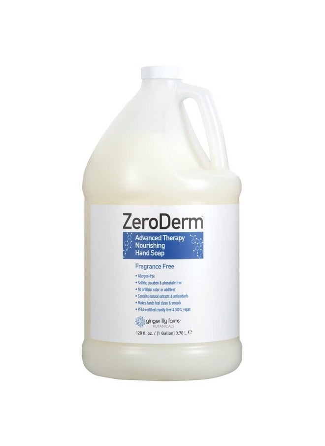 Ginger Lily Farms Botanicals ZeroDerm Advanced Therapy Nourishing Liquid Hand Soap Refill 100% Vegan Cruelty-Free Fragrance-Free, Unscented, 128 Fl Oz