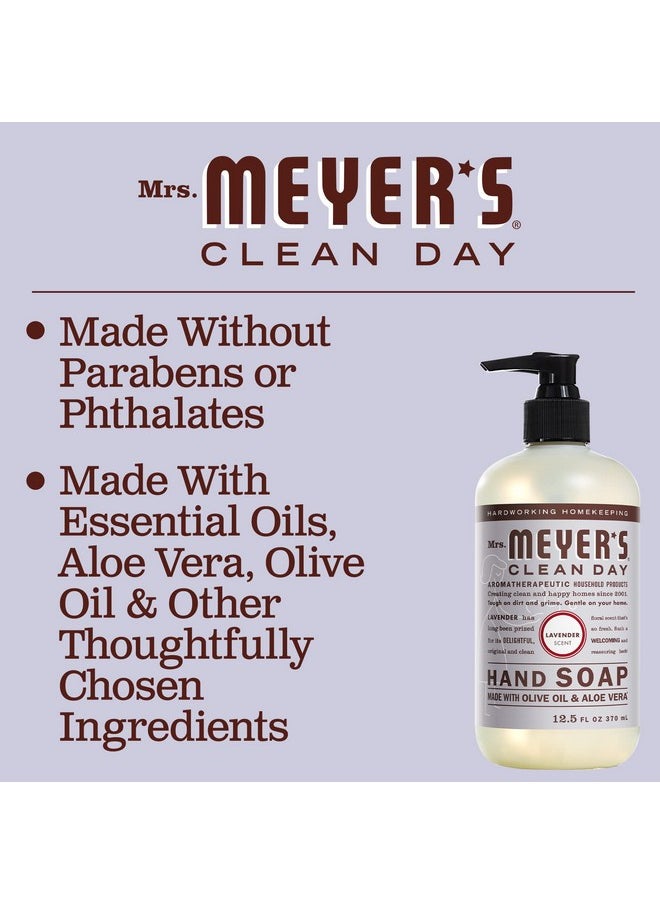 MRS. MEYER'S CLEAN DAY Hand Soap, Made with Essential Oils, Biodegradable Formula, Lavender, 12.5 fl. oz - Pack of 3