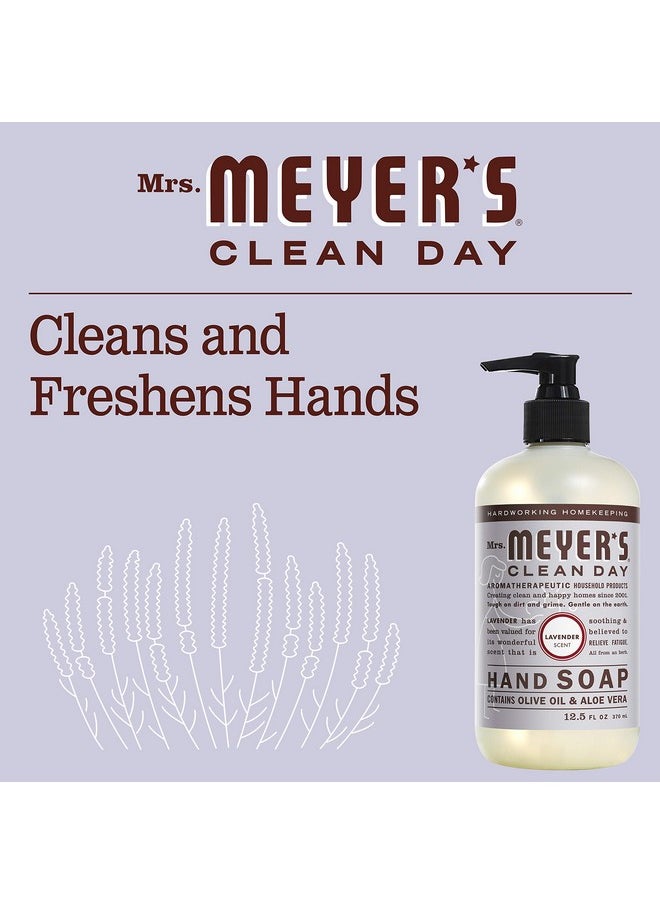 MRS. MEYER'S CLEAN DAY Hand Soap, Made with Essential Oils, Biodegradable Formula, Lavender, 12.5 fl. oz - Pack of 3