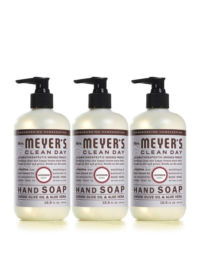 MRS. MEYER'S CLEAN DAY Hand Soap, Made with Essential Oils, Biodegradable Formula, Lavender, 12.5 fl. oz - Pack of 3