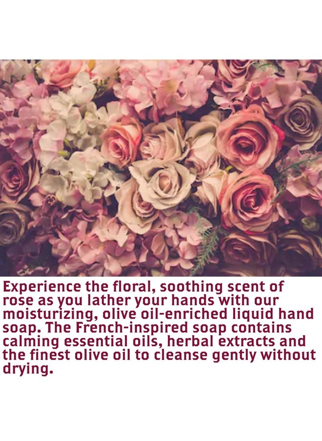 Olivia Care Liquid Hand Soap Rose & Essential Oils. All Natural - Cleansing, Germ-Fighting, Moisturizing Hand Wash for Kitchen & Bathroom - Gentle, Mild & Natural Scented - 18.5 OZ