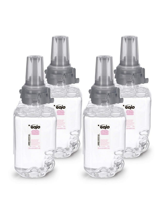 GOJO Clear & Mild Foam Handwash, EcoLogo Certified, 700 mL Hand Soap Refill ADX-7 Push-Style Dispenser (Pack of 4) - 8711-04