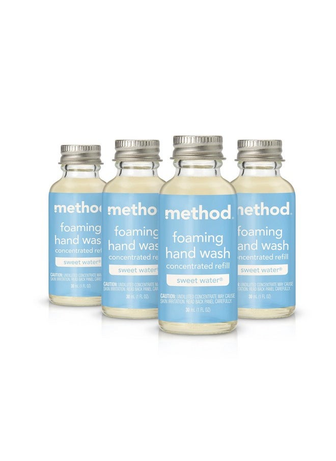 Method Foaming Hand Wash Concentrates Refills, Sweet Water, 4 Recyclable 1 fl oz Refills
