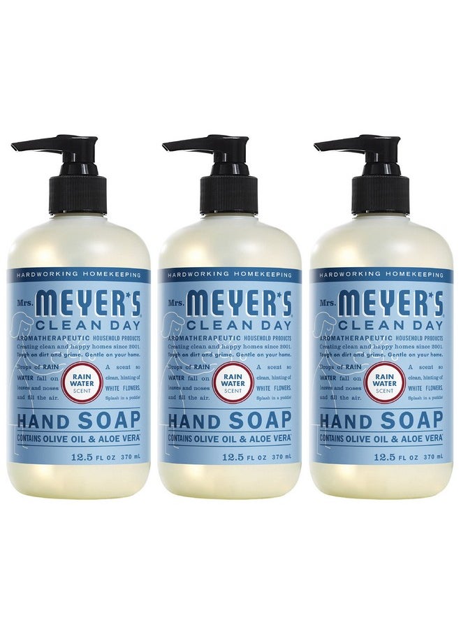 MRS. MEYER'S CLEAN DAY Hand Soap, Made with Essential Oils, Biodegradable Formula, Rain Water, 12.5 fl. oz - Pack of 3