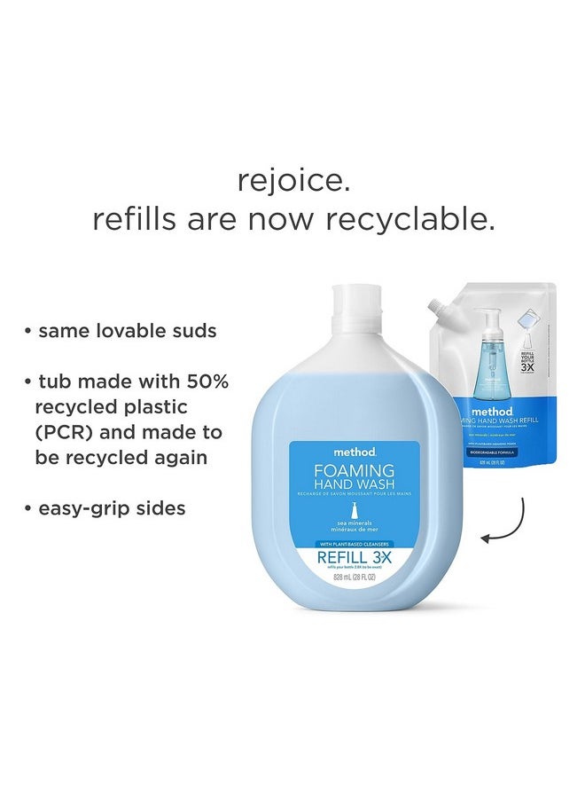 Method Foaming Hand Soap Refill, Sea Minerals, Recyclable Bottle, Biodegradable Formula, 28 oz, (Pack of 1)
