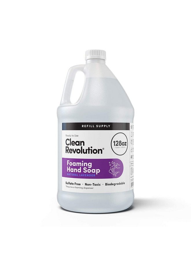 Clean Revolution Foaming Hand Soap Refill Supply Container. Ready to Use Formula. Natural Lavender Fragrance, 128 Fl. Oz