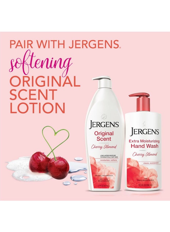 Jergens Extra Moisturizing Hand Soap, Liquid Hand Soap Dispenser with Jergens Cherry Almond Scent, Hand Wash For Dry Hands, 8.3 Ounces (Pack of 3)