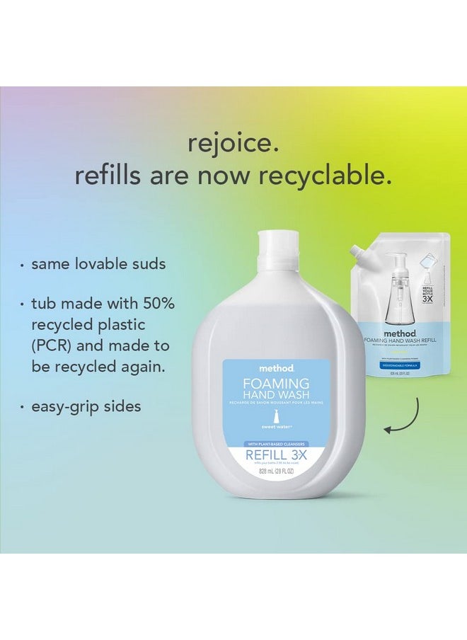 Method Foaming Hand Soap, Refill, Sweet Water, Recyclable Bottle, Biodegradable Formula, 28 oz, (Pack of 1)
