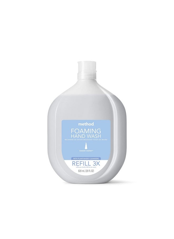 Method Foaming Hand Soap, Refill, Sweet Water, Recyclable Bottle, Biodegradable Formula, 28 oz, (Pack of 1)