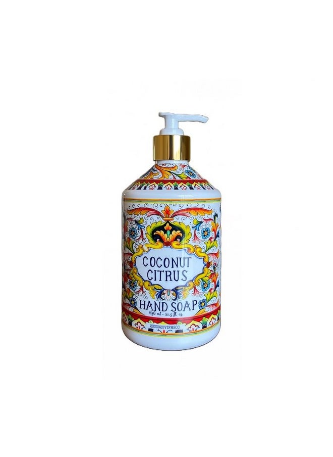 Home and Body Company Hand Soap Villa Flora Collection 16 FL/473ml Bottles infused with Essential Oils (SET OF 4) Sea Salt Verbena, Coconut Citrus, Orchid Vanilla, and White Jasmine