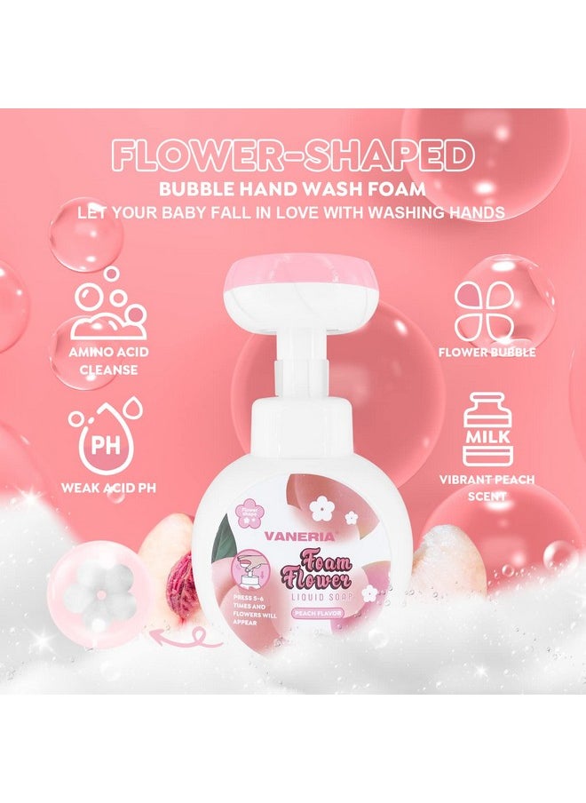 VANERIA Flower Stamp Hand Soap for Kids Nourishing Hand Wash,Flower Bubble Hand Cleaning for Babies,Kids and Adults with Sensitive Skin 350ml/11.8 Fl Oz