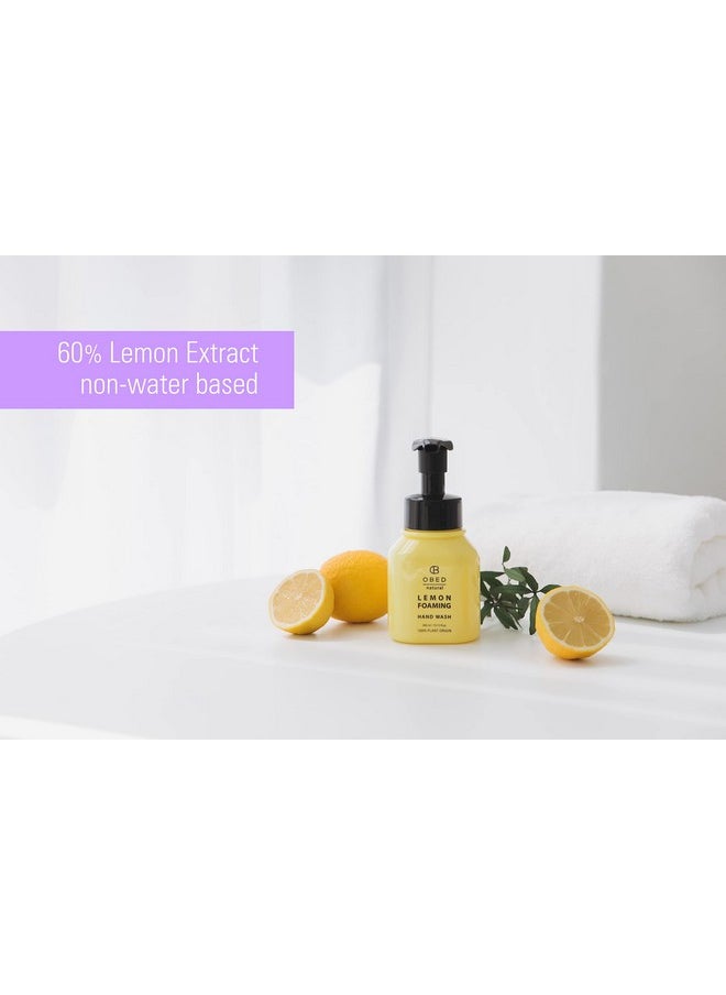 OBED Natural Foaming Hand Soap, Lemon Liquid Hand Soap Pump Bottle, Hydrating and Moisturizing Hand Wash, Lemon Extract and Odor Eliminator, 10.15 fl oz (Lemon 60%, Pack of 1)