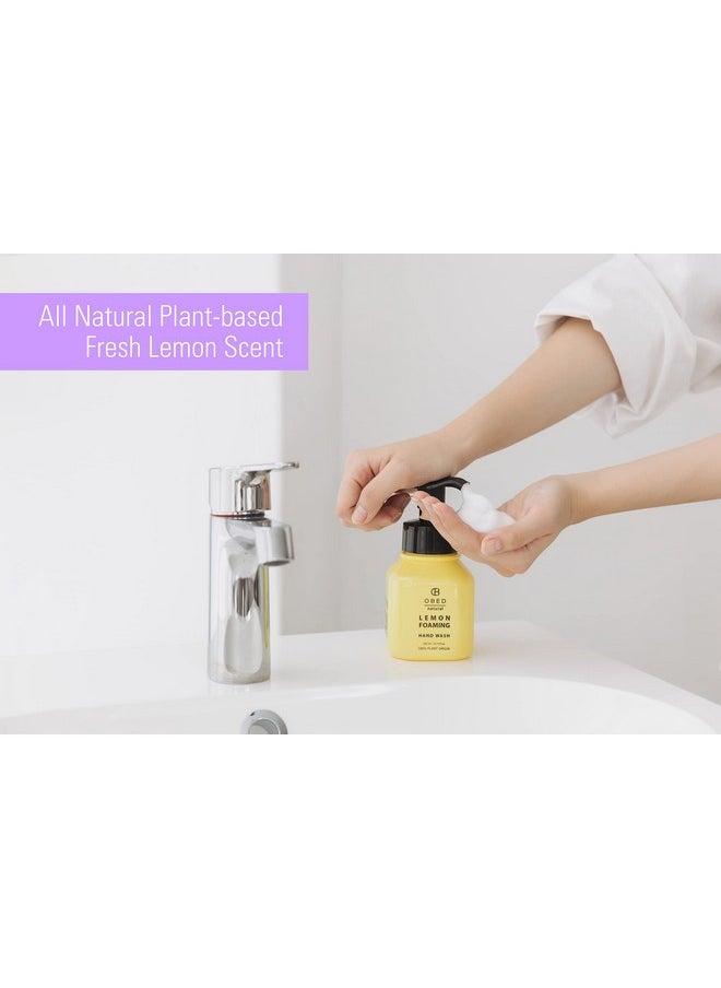 OBED Natural Foaming Hand Soap, Lemon Liquid Hand Soap Pump Bottle, Hydrating and Moisturizing Hand Wash, Lemon Extract and Odor Eliminator, 10.15 fl oz (Lemon 60%, Pack of 1)