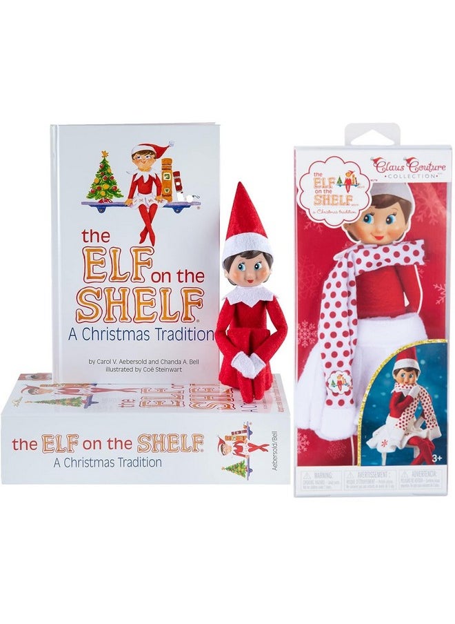The Elf on the Shelf: A Christmas Tradition Girl Scout Elf (Blue Eyed) with Claus Couture Collection Snowflake Skirt & Scarf Outfit
