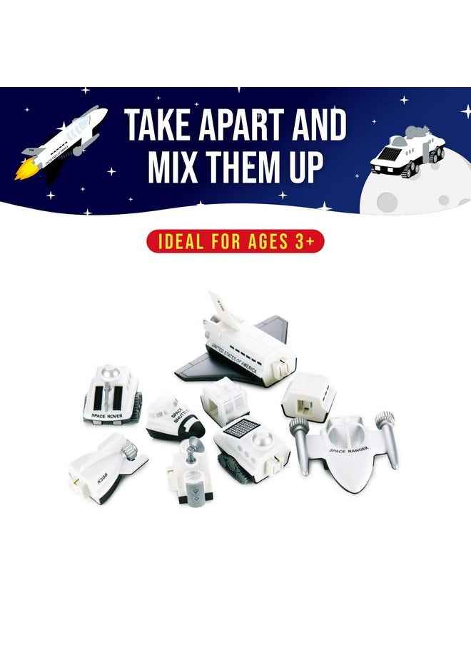 POPULAR PLAYTHINGS Magnetic Mix or Match Vehicles, Space, White, Standard