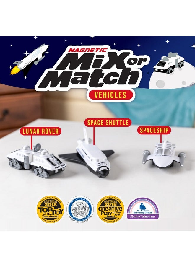 POPULAR PLAYTHINGS Magnetic Mix or Match Vehicles, Space, White, Standard