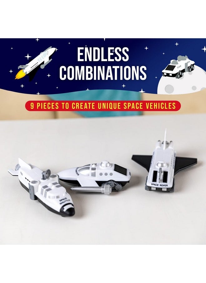 POPULAR PLAYTHINGS Magnetic Mix or Match Vehicles, Space, White, Standard