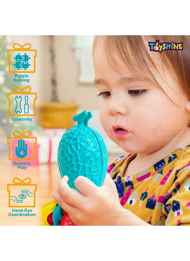 Toyshine Realistic Sliceable 5 Pcs Fruits Cutting Play Toy Set, Can Be Cut in 2 Parts, Pastel Color