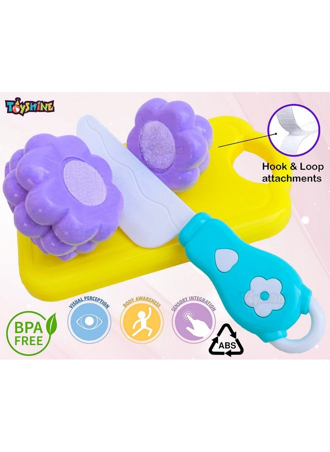 Toyshine Realistic Sliceable 5 Pcs Fruits Cutting Play Toy Set, Can Be Cut in 2 Parts, Pastel Color
