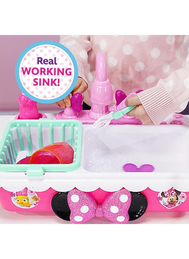 Minnie's Happy Helpers Magic Sink Set, Pretend Play Working Sink, Officially Licensed Kids Toys for Ages 3 Up by Just Play