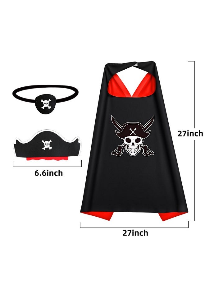 RioRand Cartoon Pirate Dress Up Satin Capes Cosplay Birthday Party Kids Costume 1pcs 04