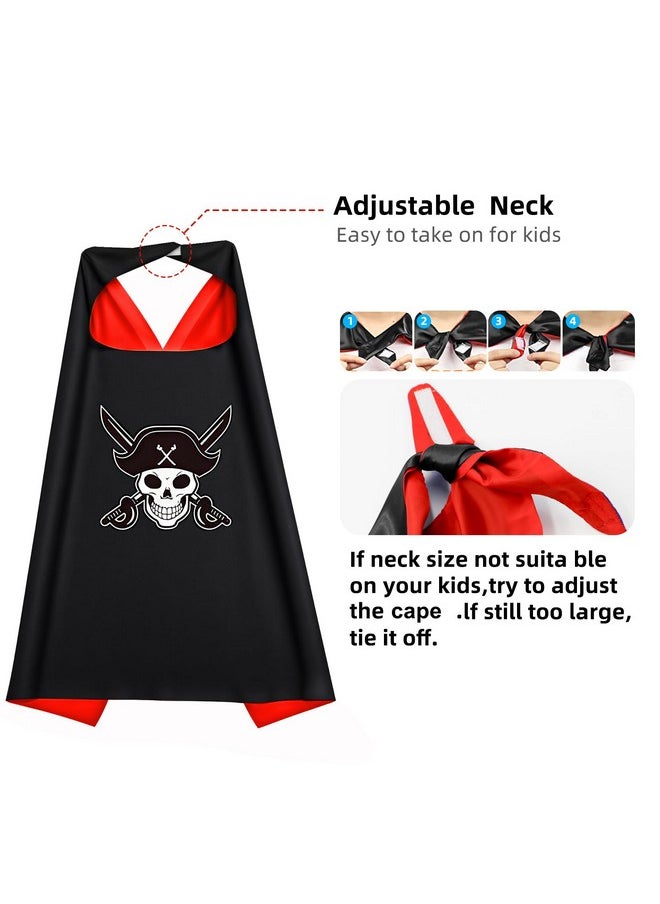 RioRand Cartoon Pirate Dress Up Satin Capes Cosplay Birthday Party Kids Costume 1pcs 04