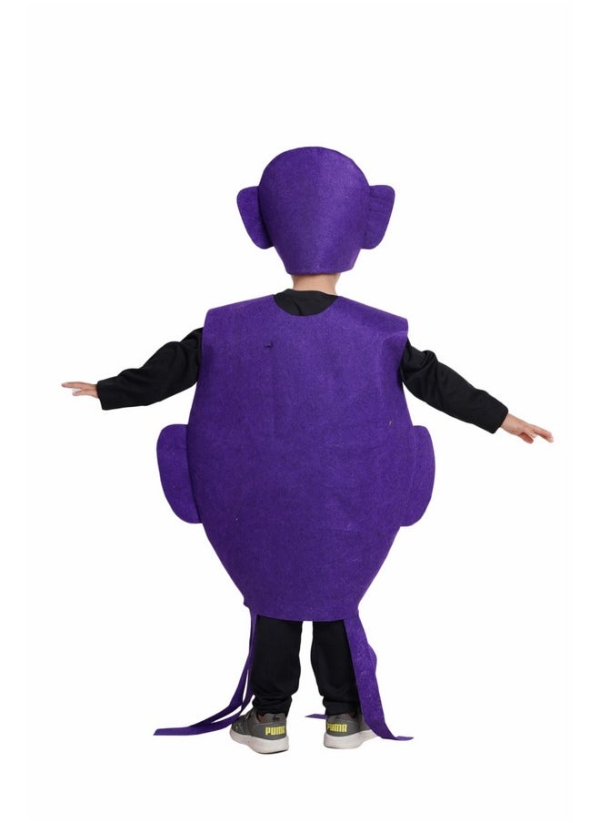 Kaku Fancy Dresses Polyester Squid Cutout for kids, Water Animal Costume For Boys & Girls (Freesize/Only Cutout with Cap), Purple