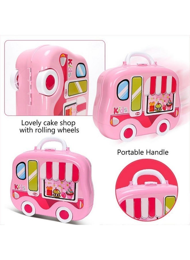 Toyshine Plastic DIY Luxury Kitchen Set with Briefcase and Accessories for Kids (Pink)