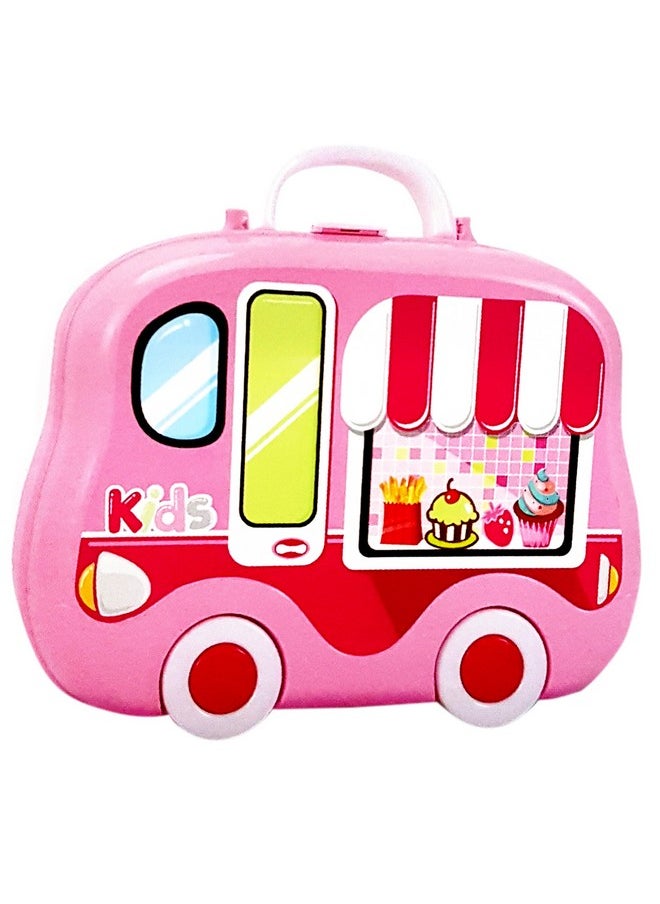 Toyshine Plastic DIY Luxury Kitchen Set with Briefcase and Accessories for Kids (Pink)