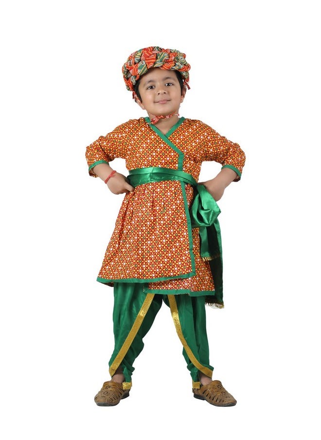 BookMyCostume Rajasthani Indian State Fancy Dress Costume for Boys and Men | With Pagdi 12-16 Yrs/adult S