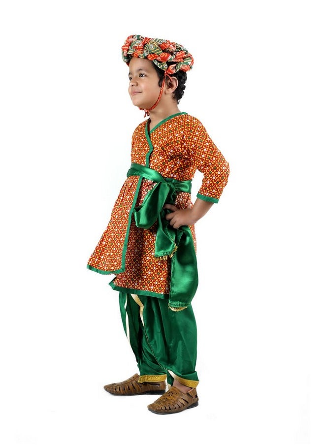 BookMyCostume Rajasthani Indian State Fancy Dress Costume for Boys and Men | With Pagdi 12-16 Yrs/adult S
