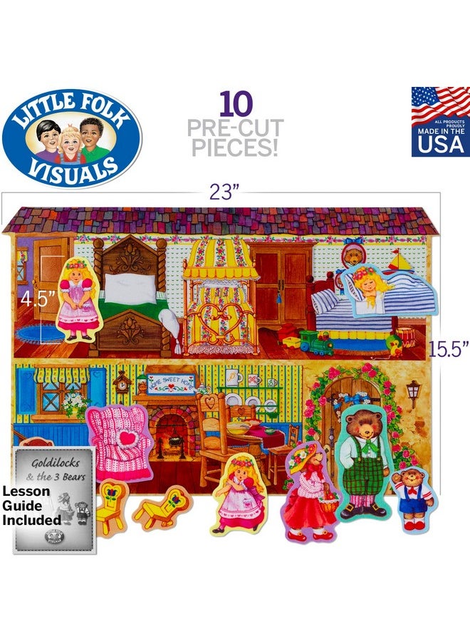Little Folk Visuals Goldilocks & The Three Bears Precut Flannel/Felt Board Figures, 10 Pieces Set