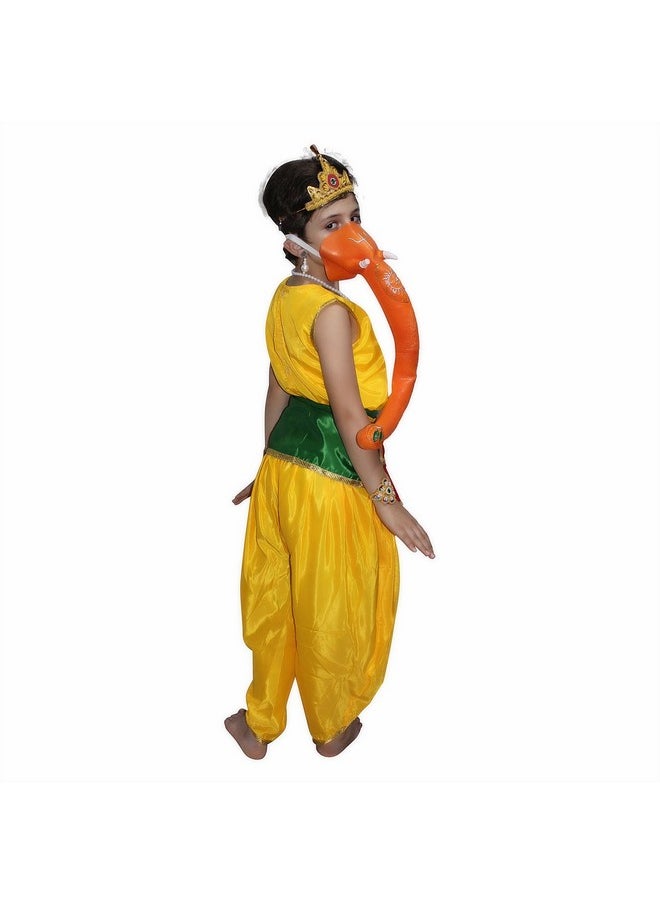 Kaku Fancy Dresses Lord Ganesha Costume Of Ramleela/Dussehra/Mythological Character -Red, 3-8 Years, For Boys & Girls