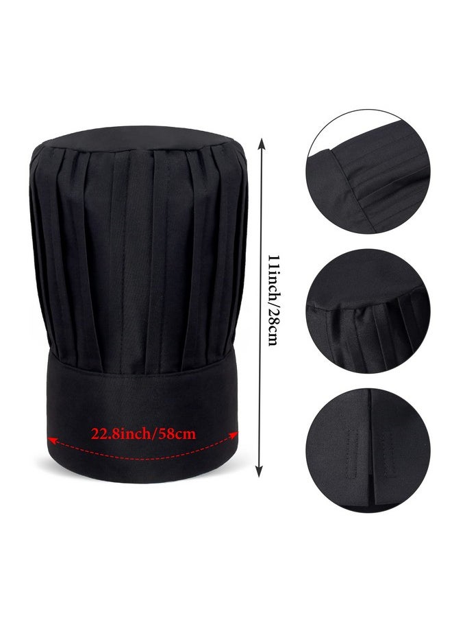 Keymall Kids Hibachi Chef Hat Teppanyaki Tall Chef Cap With Hachimaki Headband Tie Apron for Hibachi Birthday Party Costume(black)