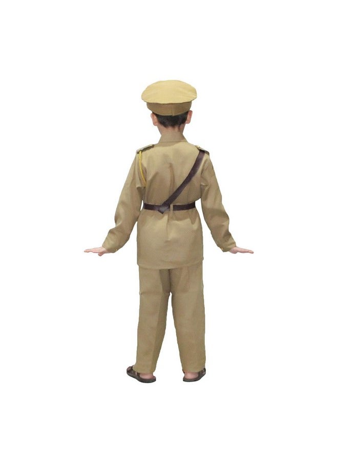 Kaku Fancy Dresses Our Helper/National Hero Policeman Costume -Khaki, 10-12 Years, For Boys & Girls(Cotton Plush)
