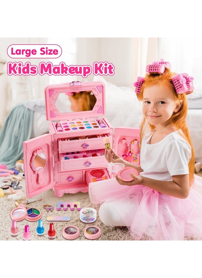66Pcs Kids Makeup Kit for Girl - Washable Play Makeup Toys Set for Dress Up - Pretend Beauty Make Up Vanity Set Toys for Age 3 4 5 6 7 8 9 10 11 12 Year Old Girls Toddler Kid Christmas Birthday Gifts
