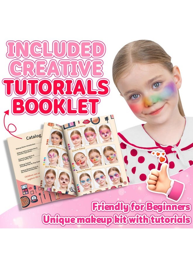 66Pcs Kids Makeup Kit for Girl - Washable Play Makeup Toys Set for Dress Up - Pretend Beauty Make Up Vanity Set Toys for Age 3 4 5 6 7 8 9 10 11 12 Year Old Girls Toddler Kid Christmas Birthday Gifts