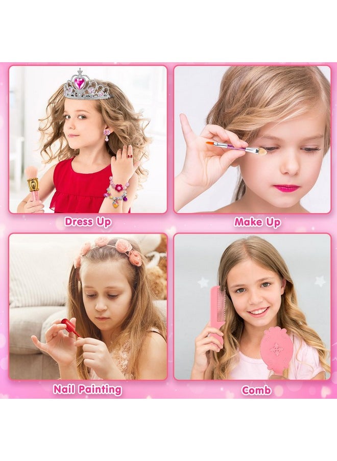 66Pcs Kids Makeup Kit for Girl - Washable Play Makeup Toys Set for Dress Up - Pretend Beauty Make Up Vanity Set Toys for Age 3 4 5 6 7 8 9 10 11 12 Year Old Girls Toddler Kid Christmas Birthday Gifts