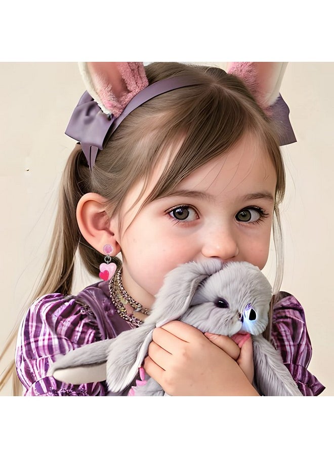 Elesa Miracle 16 Pairs Kids Little Girl Baby Girl Shiny Clip-on Earrings Value Set Pretend Play Dress Up Accessories Toy Jewelry