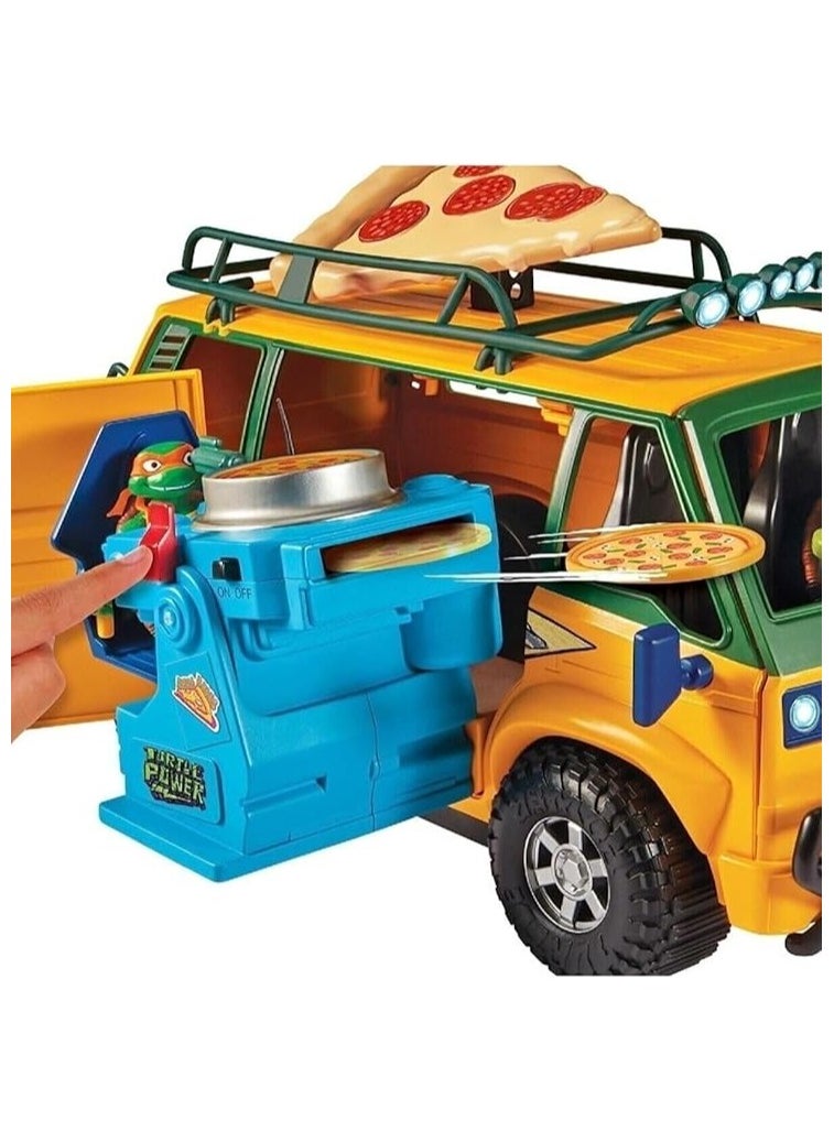Teenage Mutant Ninja Turtles Pizza Fire Delivery Van – TMNT Mutant Mayhem Vehicle with Pizza Launcher, Room for 4 Figures, Ages 4–12