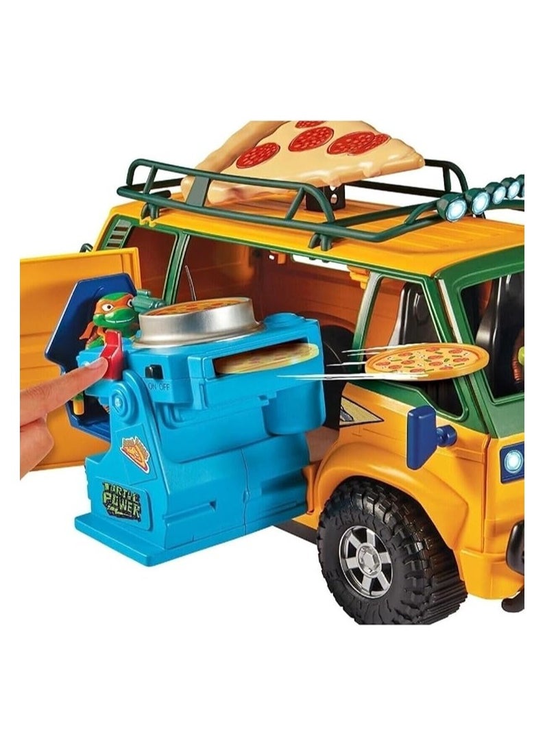 Teenage Mutant Ninja Turtles Pizza Fire Delivery Van – TMNT Mutant Mayhem Vehicle with Pizza Launcher, Room for 4 Figures, Ages 4–12