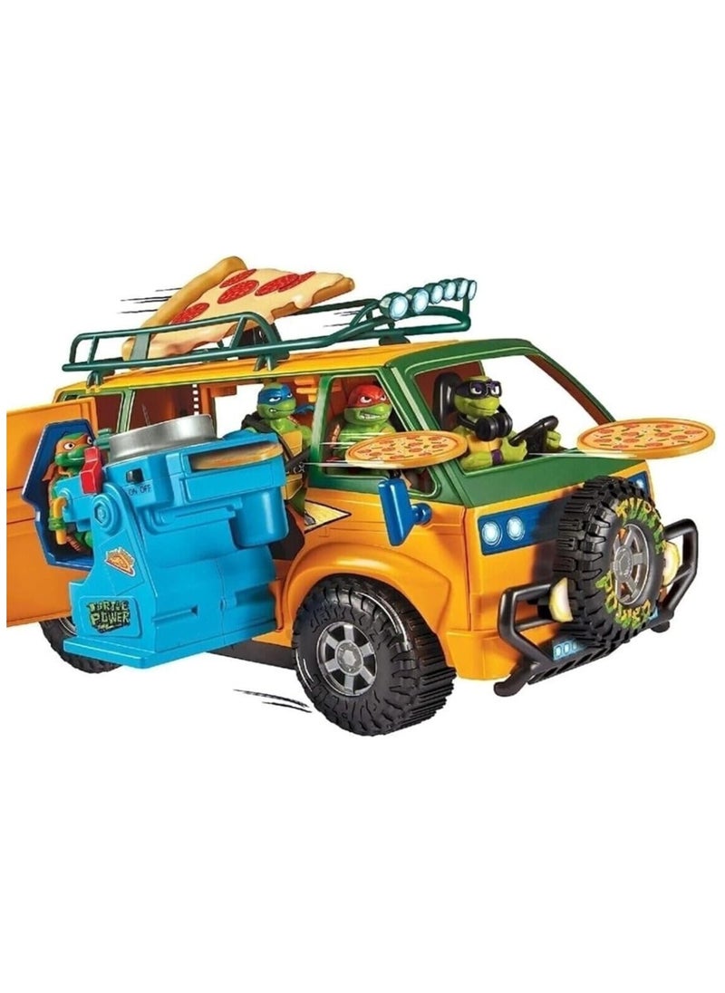 Teenage Mutant Ninja Turtles Pizza Fire Delivery Van – TMNT Mutant Mayhem Vehicle with Pizza Launcher, Room for 4 Figures, Ages 4–12