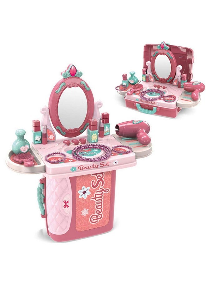 Magicwand Pretend Play ABS Plastic Carry Along 3-in-1 Beauty Play Set Vanity Box Case【Made in India】【2 Yrs & Up】【Pack of 1】【Multi-Colored】