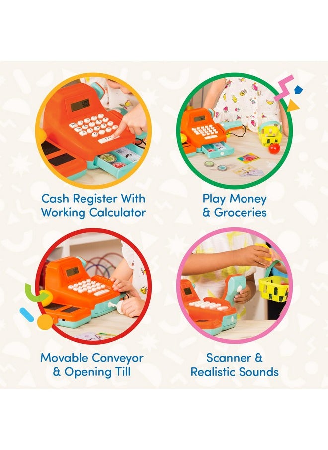 Battat - Pretend Play Register - Calculating Cash Register - Kids Grocery Accessories - Scanner & Sounds - 3 Years + - Cash Register (26 Pcs)