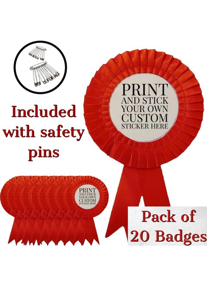 Satin Badge for Event,Party, and Conference (Pack of 20) (Orange)
