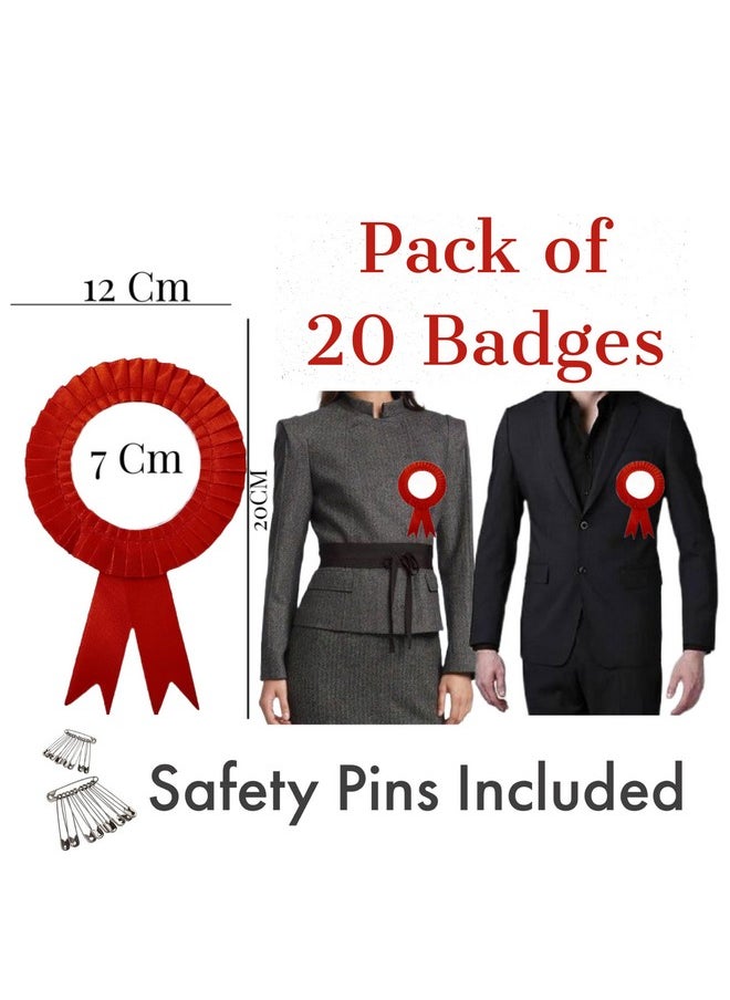 Satin Badge for Event,Party, and Conference (Pack of 20) (Orange)