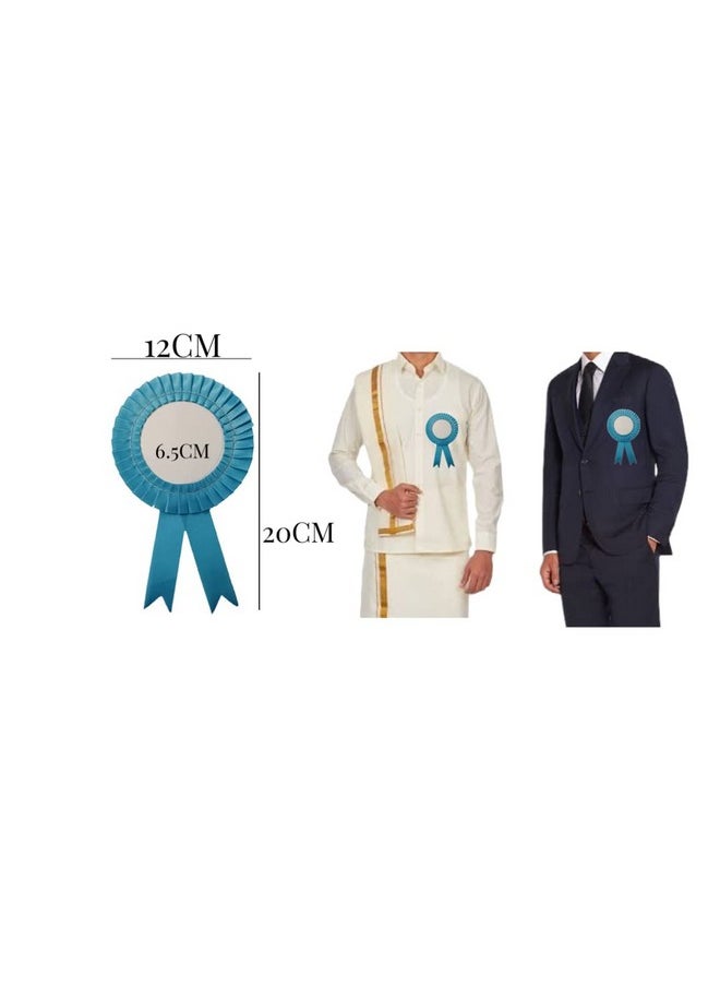 Satin Badge for Event,Party, and Conference (Pack of 20) (Sky Blue)