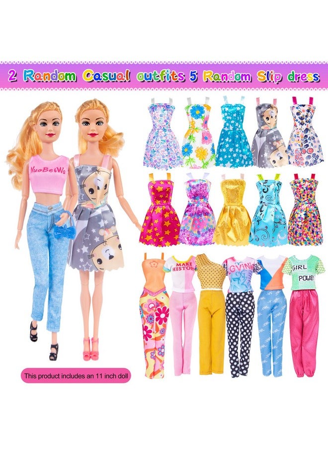 ebuddy Doll and Accessories Doll Closet Playset with 106 pcs Doll Clothes and Accessories for Girls 6-12 Including one Doll, Closet, Stylish Blue Set, Luggage, Shoe Rack, Wedding Gowns